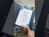 Navy, Dusty Blue and Light Blue Floral Rustic Pocket Wedding Invitations CWIL46